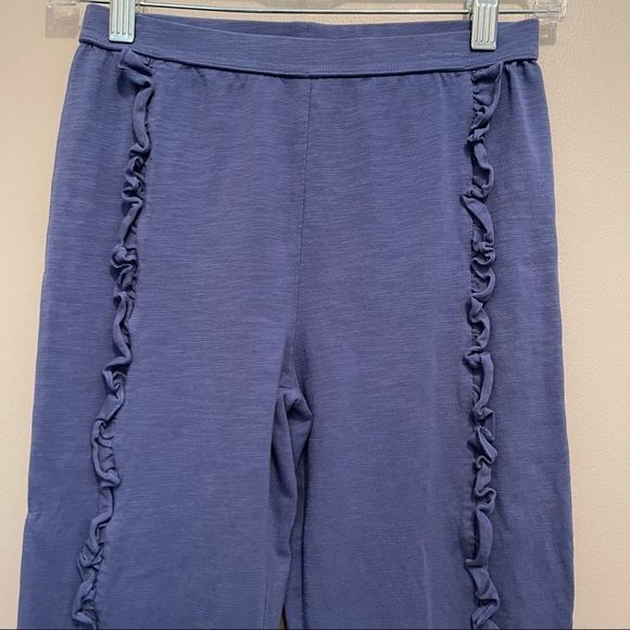Girl’s Matilda Jane Scenic Hike Blue Ruffle Cropped Pants - Picture 2 of 6